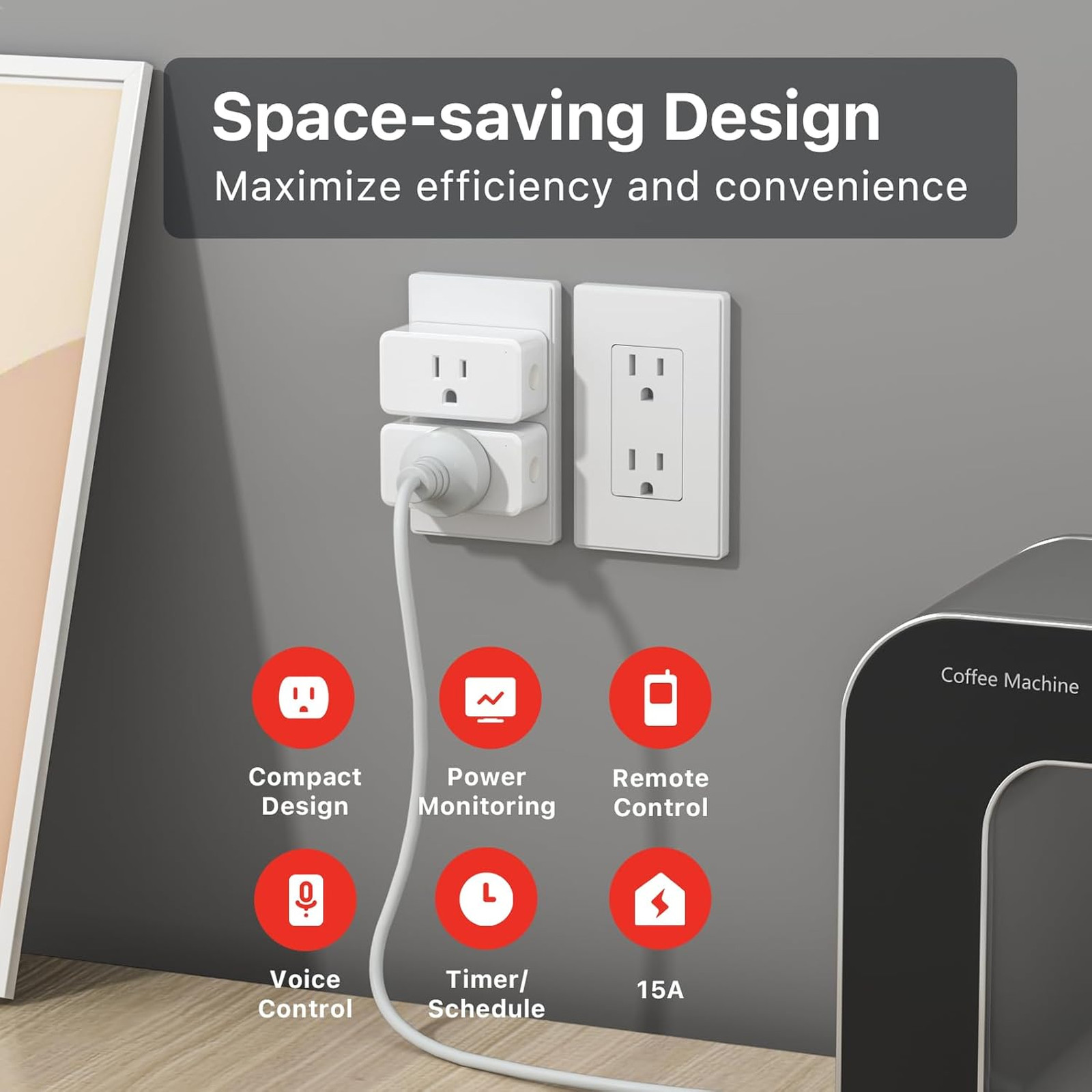 Smart Plug Gen3 4 Pack, Precise Power Meter, 15A Outlets, Zigbee Repeater