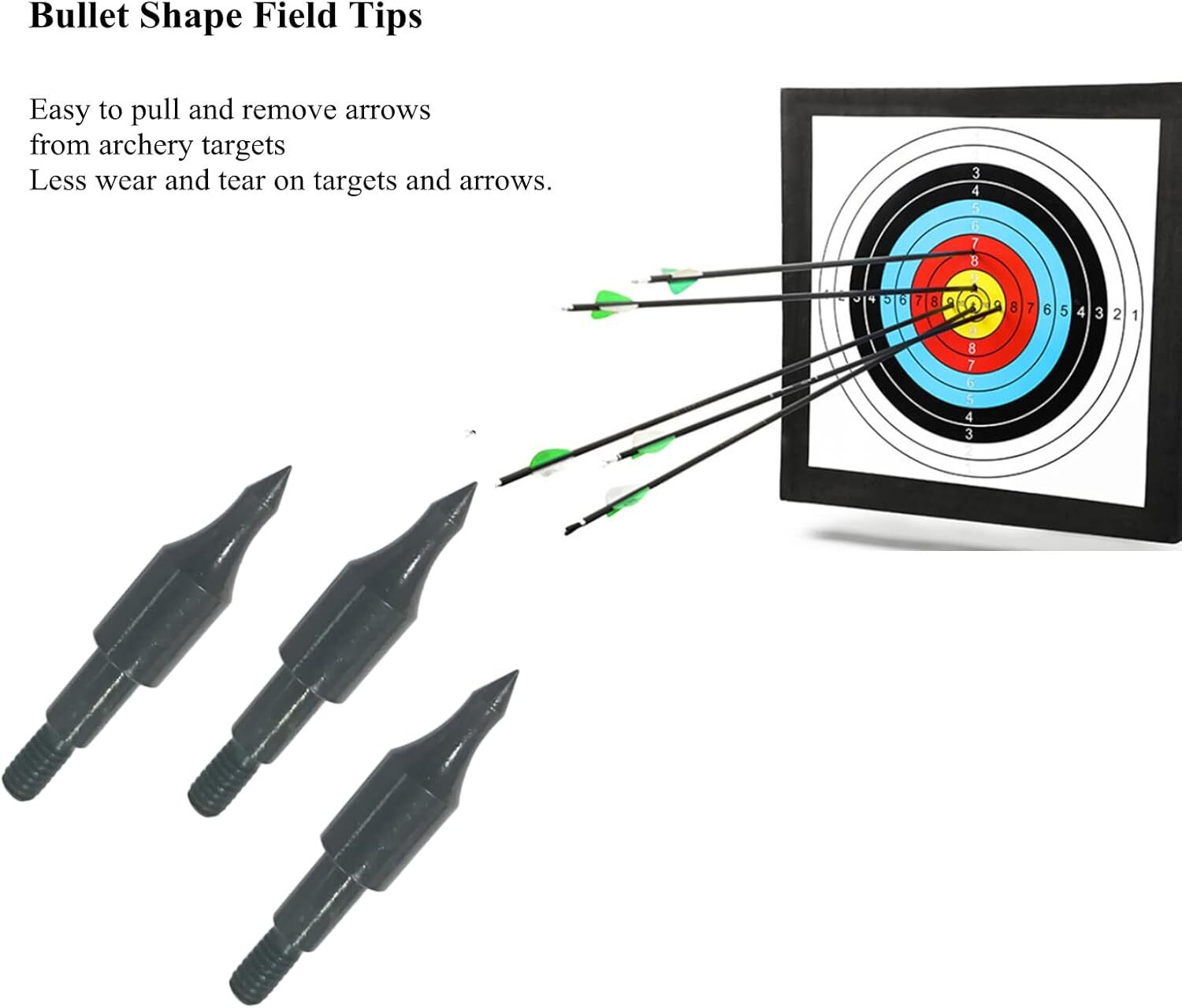 12Pcs High Precision Field Points, Crossbow Arrow Tips for Bow and Arrow Target