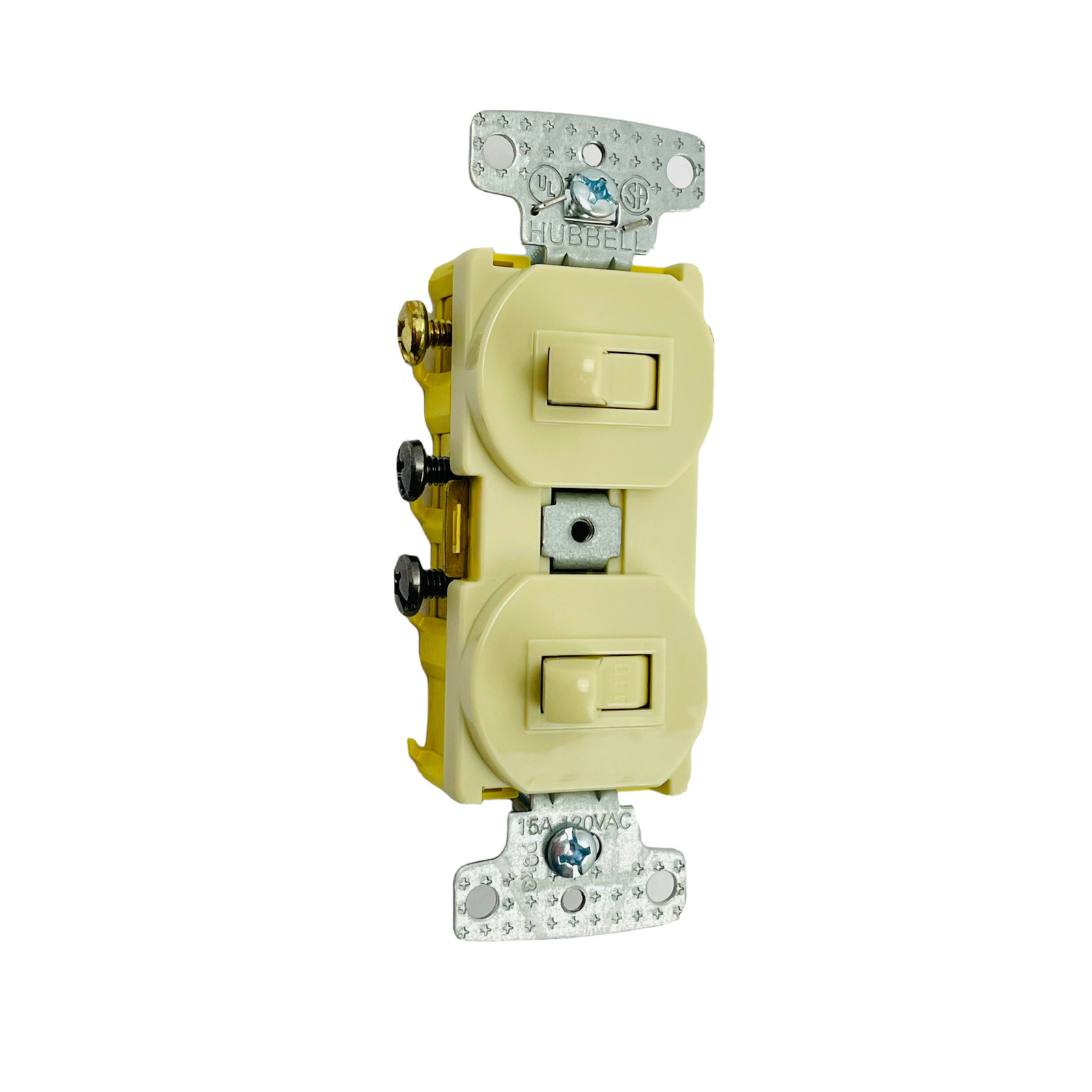 (1) Hubbell Trade Select RC103I Ivory 1-Gang 2-Toggle Switch 15A SP & 3-Way ~NEW