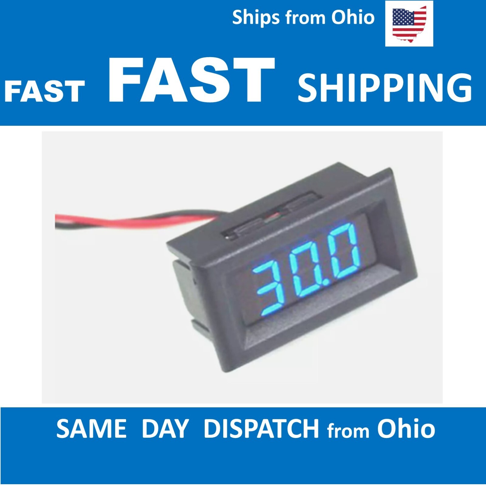 12V volt meter car audio dash mount B
