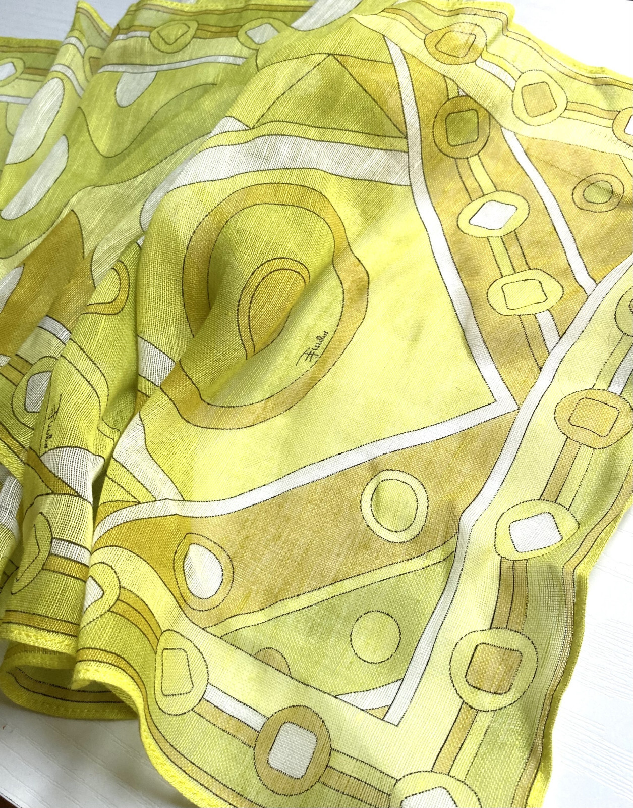 New Emilio Pucci Linen & Cotton long Scarf