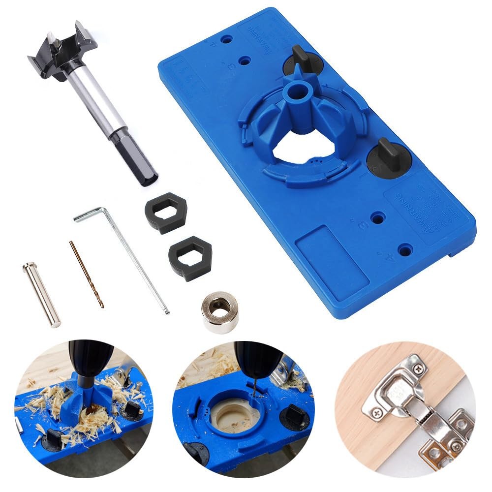 35mm Concealed Hinge Jig kit, Woodworking Tool Drill Bits, Hinge Drilling Hol