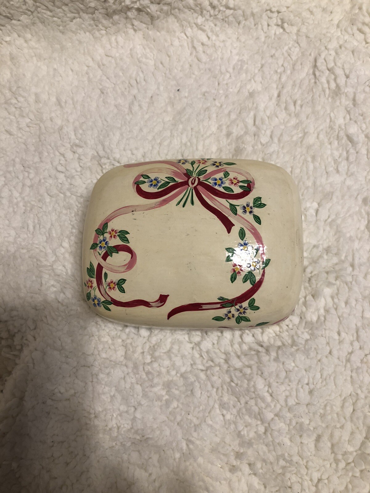 Handpainted Trinket Box, Balsam Wood (?)