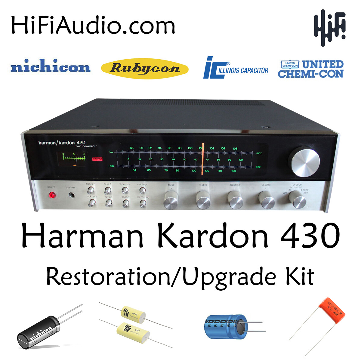 Harman Kardon HK 430 receiver restoration kit upgrade recap capacitor rebuild