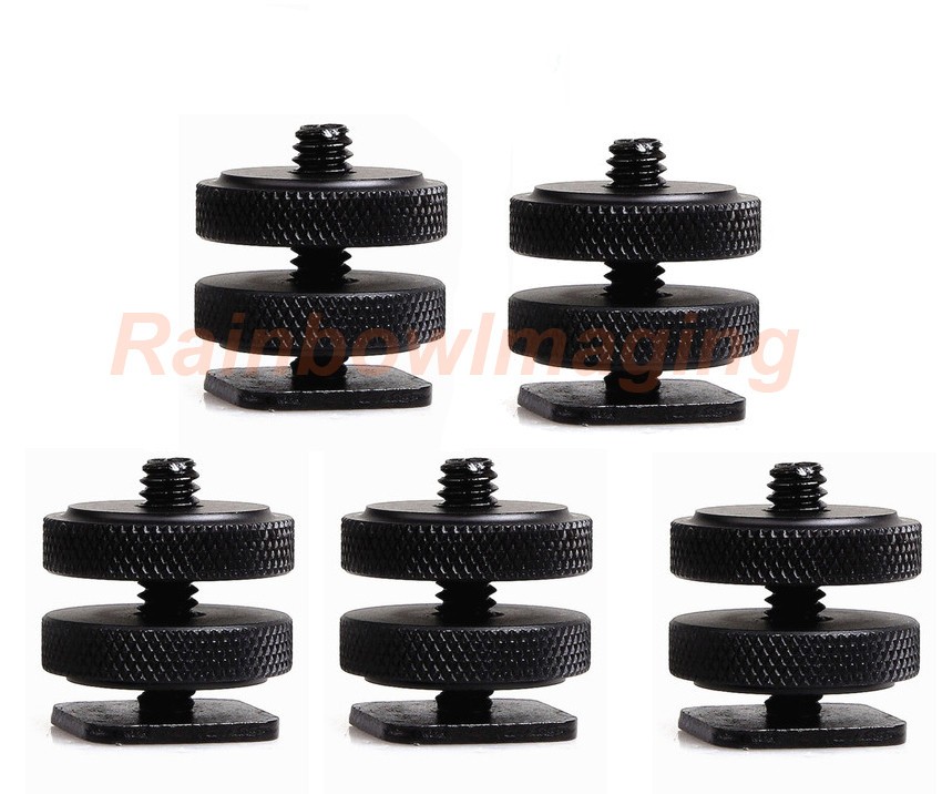 5 Pcs x 1/4"- 20 Tripod Screw to Universal Shoe Adapter for Monitor Bracket