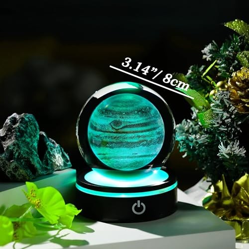 3D Model Crystal Ball Led Lamp Base - Space Decor World Globe Planets Jupiter