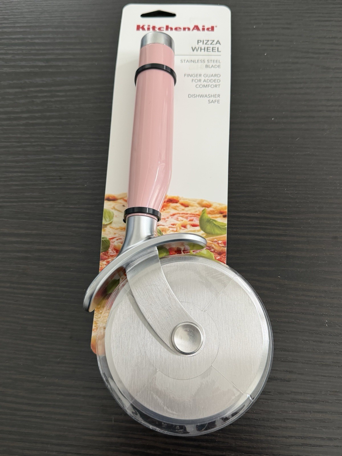 KitchenAid Pink Dried Rose Pizza Wheel-Stainless Steel Blade-Dishwasher Safe-New