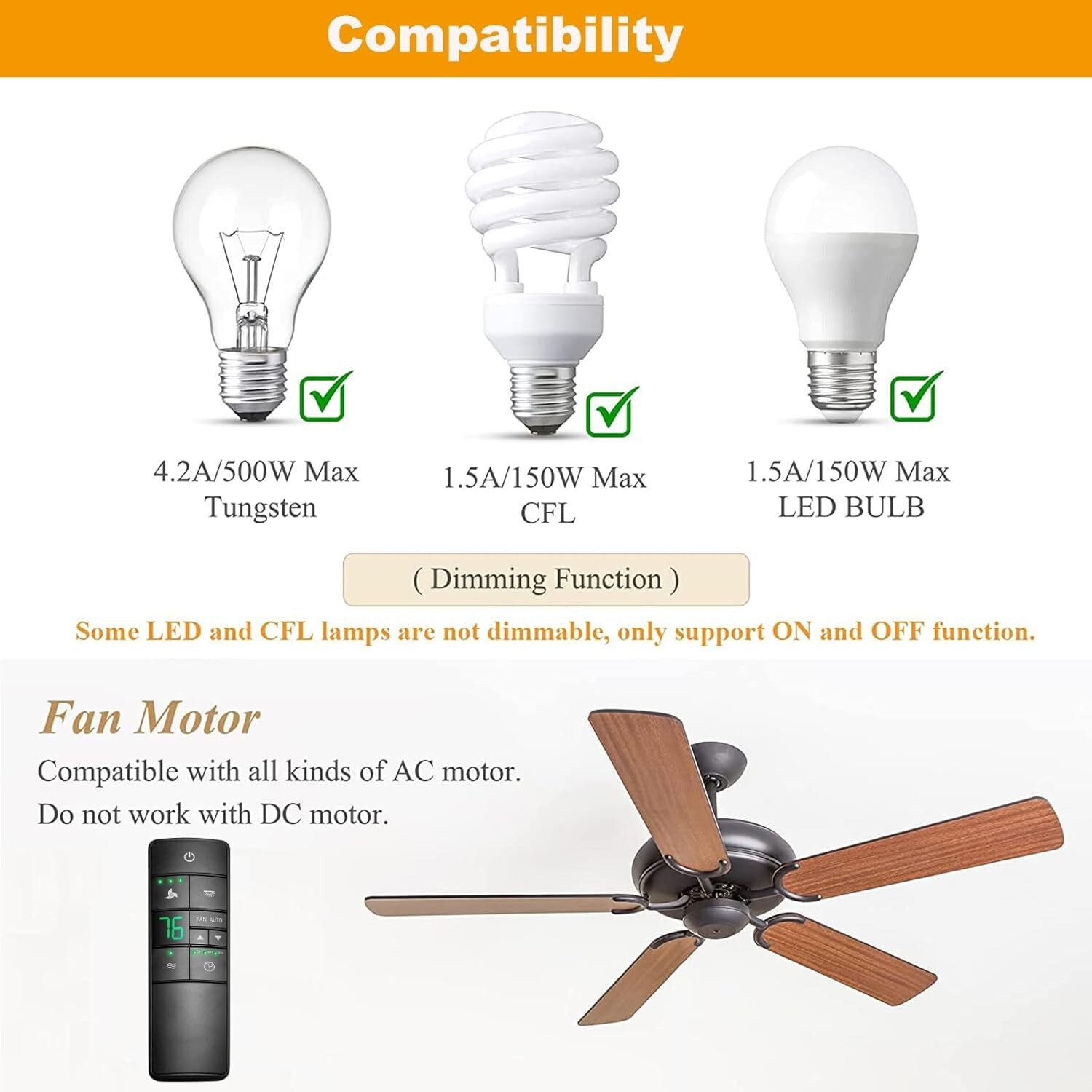 HD3 Ceiling Fan Remote Control Replacement for Hampton Bay Home Decorators Colle