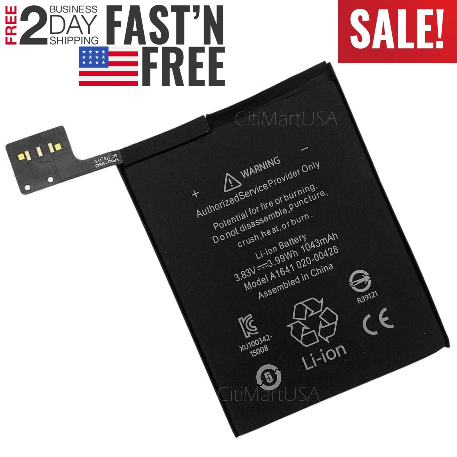 1043mAh Internal Battery For Apple iPod Touch 6g 6 6th Gen A1574 A1641 020-00425