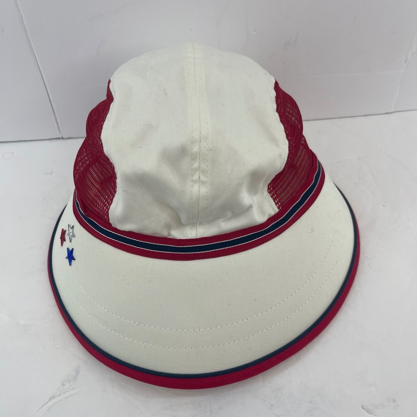 Wide Brim Bucket Hat Womens Patriotic Star Gems Nautical Coast Mesh 4th of Juiy