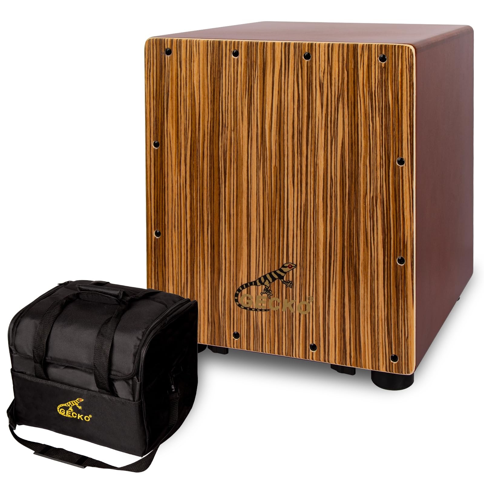 Cajon Drum Box with Tool-Free Adjustable Guitar Strings, Snare and Bass Tones...