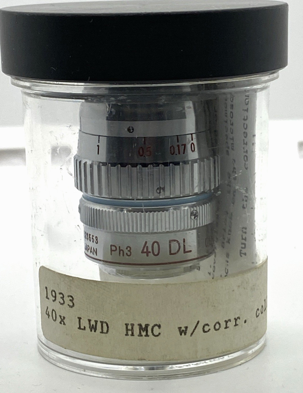 Nikon Ph3 40 DL 0.55 LWD 160/0-2 Phase Contrast Hoffman Microscope Objective 40x