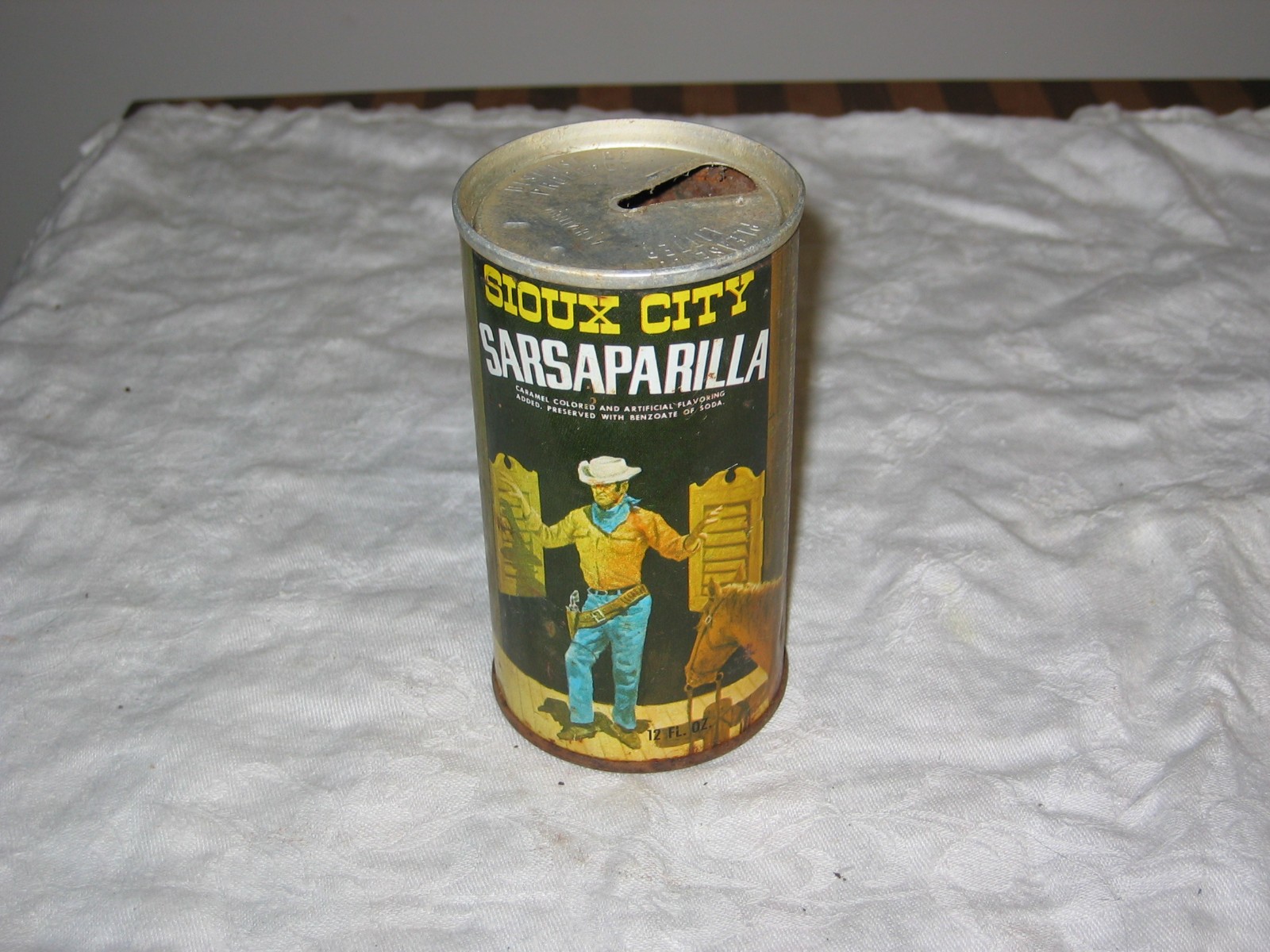 Sioux City Sarsaparilla Pull Tab Steel can