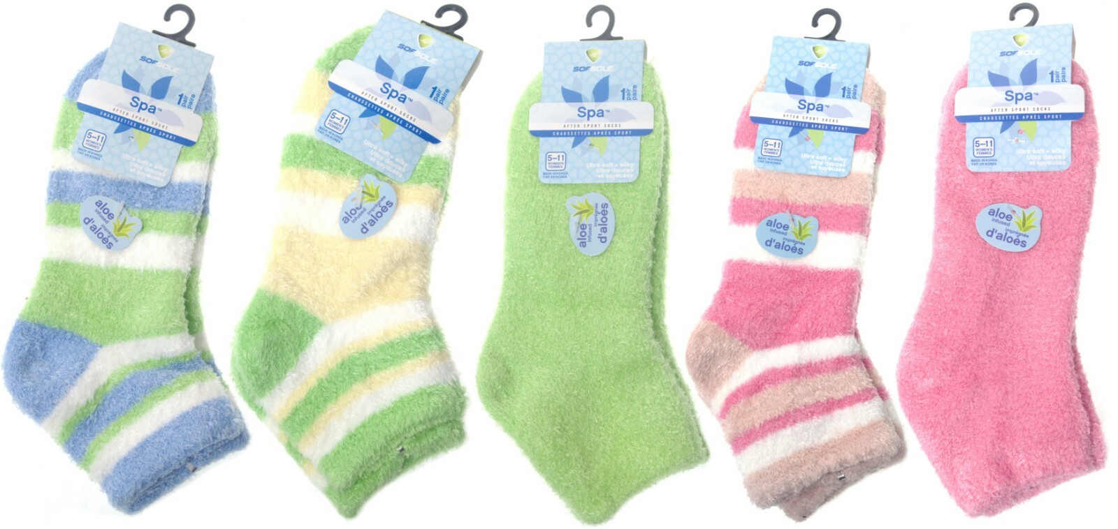 Sof Sole Women's After Sport Spa Aloe Infused Buttery Soft Socks W 5-11