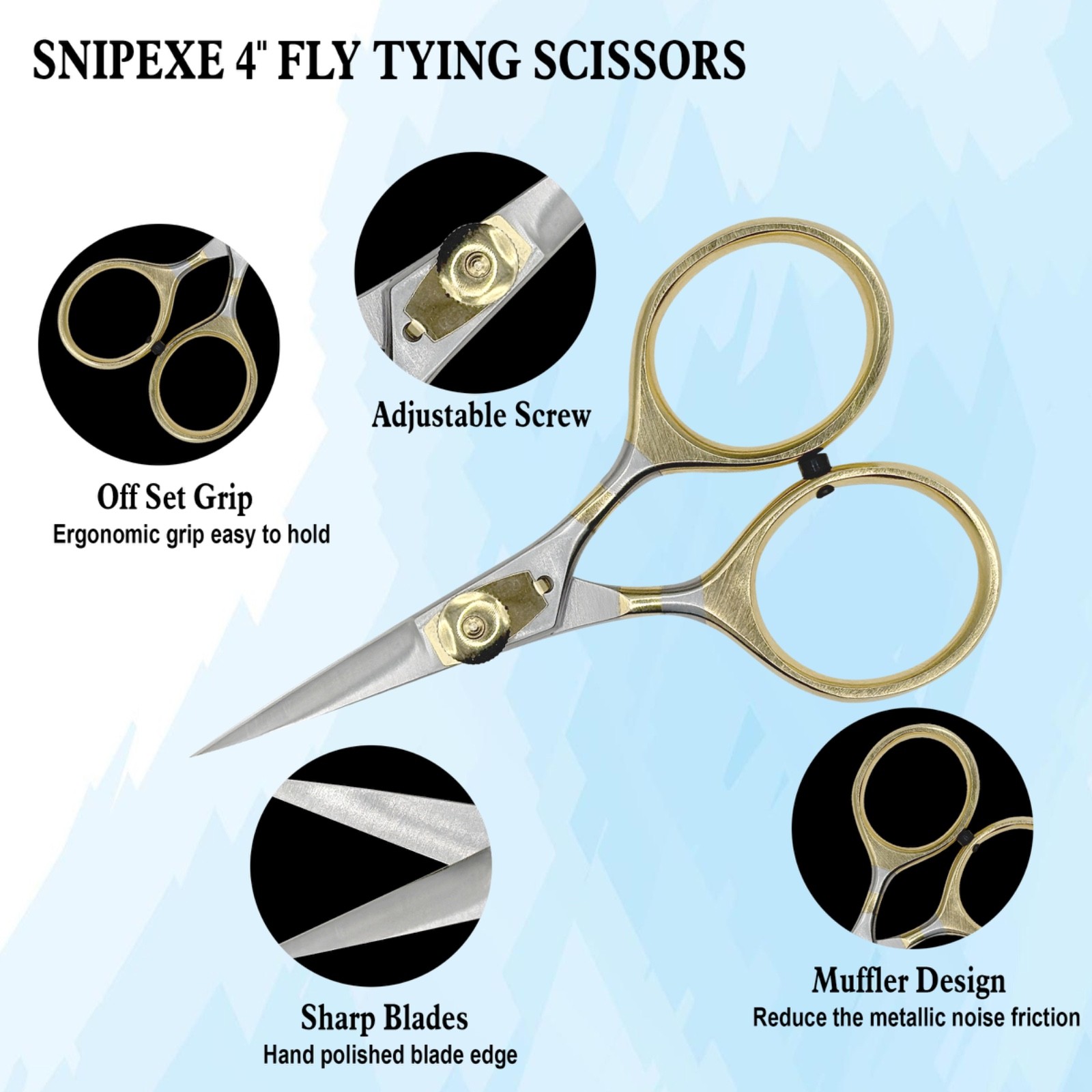 Fly Tying Scissors/Shears Razor Sharp–Precision Fishing Fly Tying Tool (4 INCH)