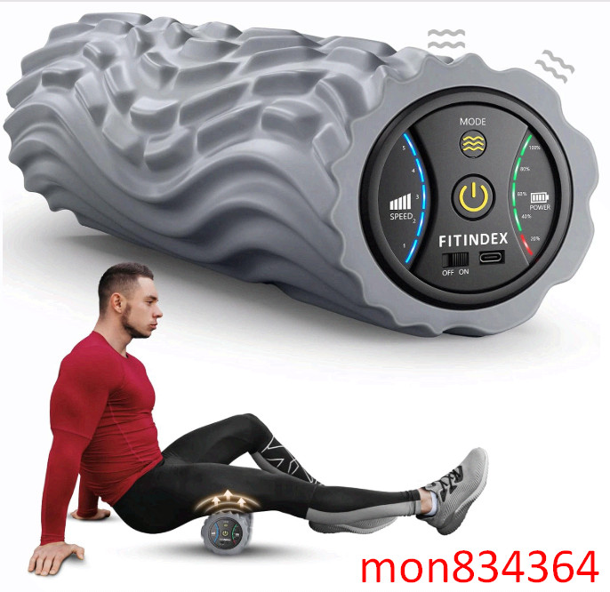 Vibrating Foam Roller 5-Speed Deep Tissue Massage Rechargeable Portable