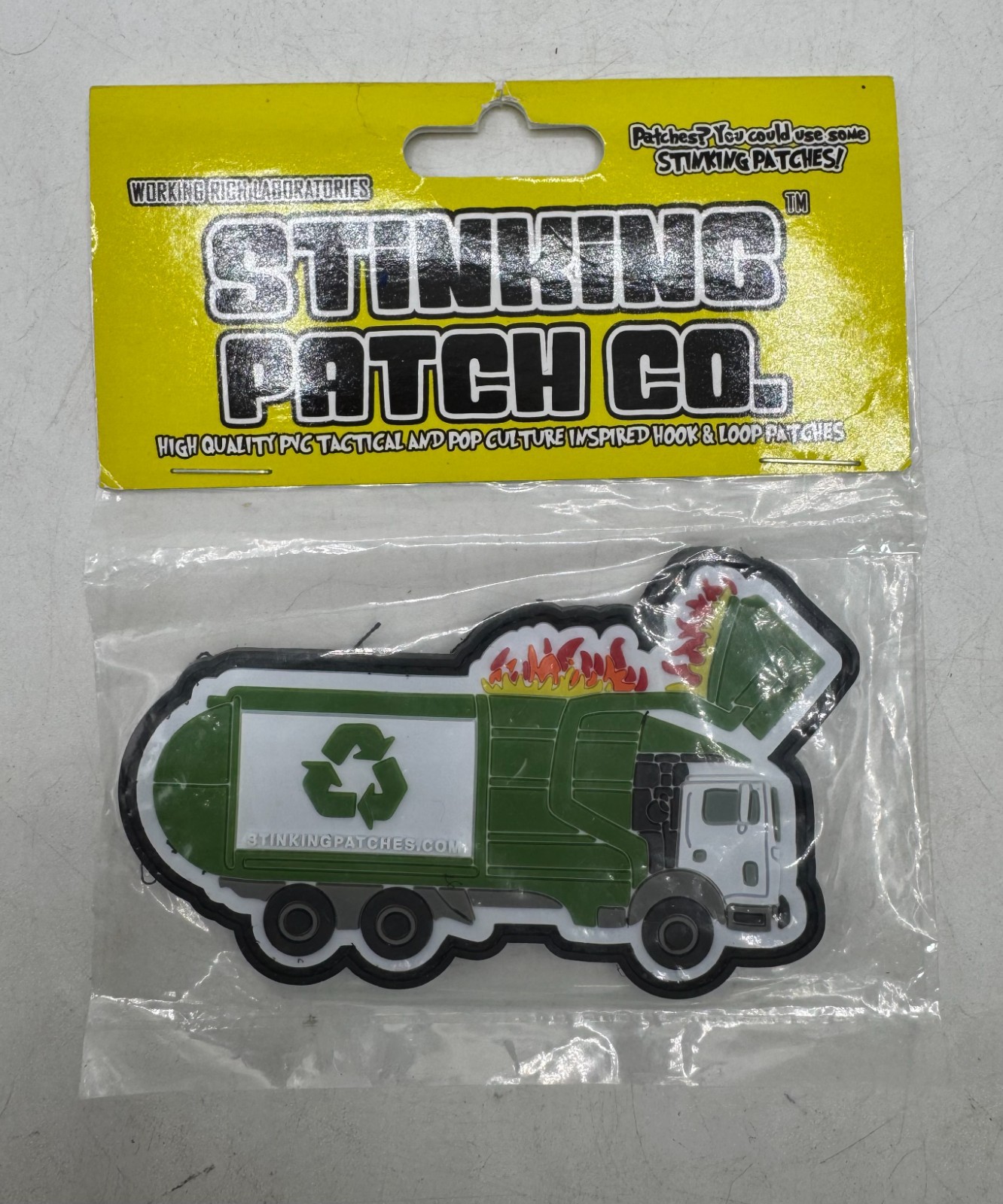 Garbage Truck Dumpster Fire PVC Patch Recycle PVC Rubber Funny Tactical Patch