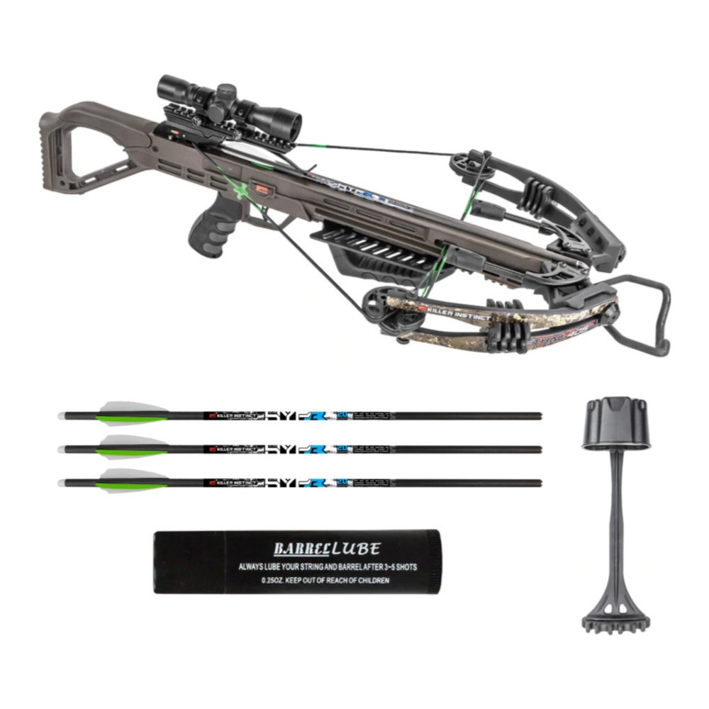 Killer Instinct Lethal 405 FPS Crossbow with Lighted Crossbow and Broadheads