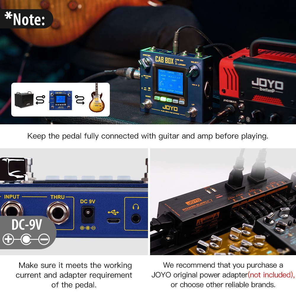 JOYO IR Loading & Cabinet Modeling Guitar Pedal Amp Simulator Multi Modes + Capo
