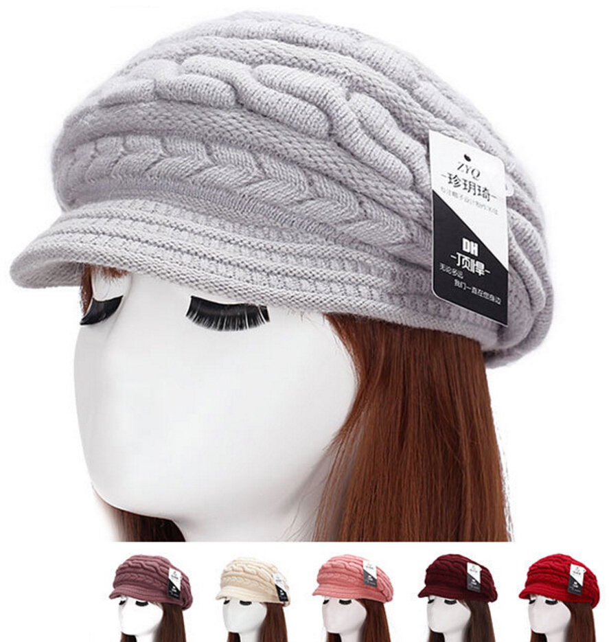 Magik Rabbit Wool Women Winter Baggy Beanie Knit Crochet Hat Girl Slouch Ski Cap