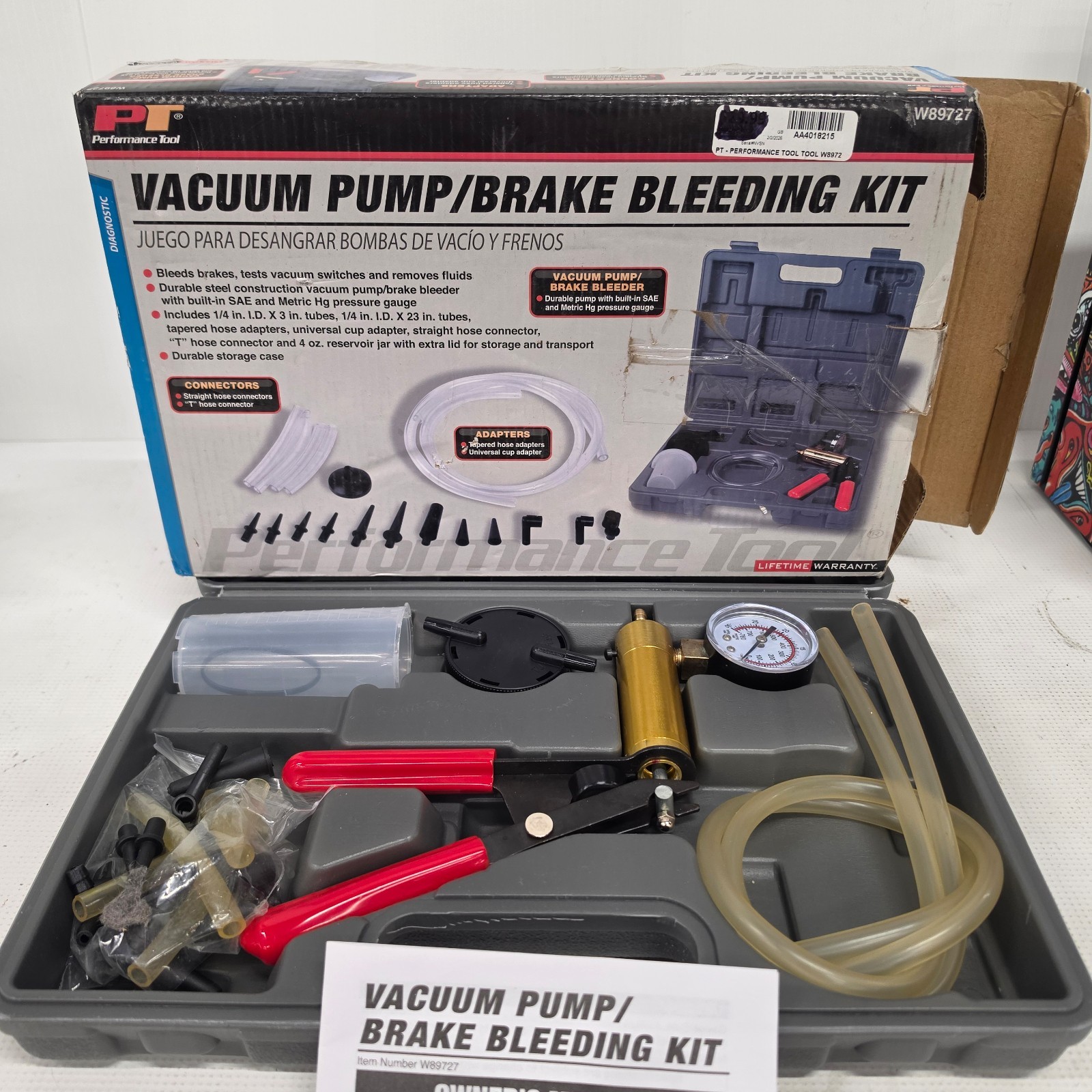 Performance Tool Vacuum Pump/Brake Bleeding Kit W89727
