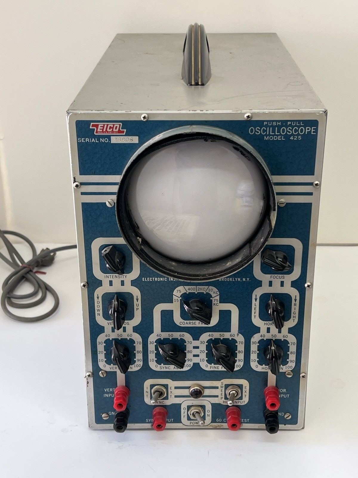 Vintage 1950’s EICO Model 425 Push - Pull Oscilloscope - Untested