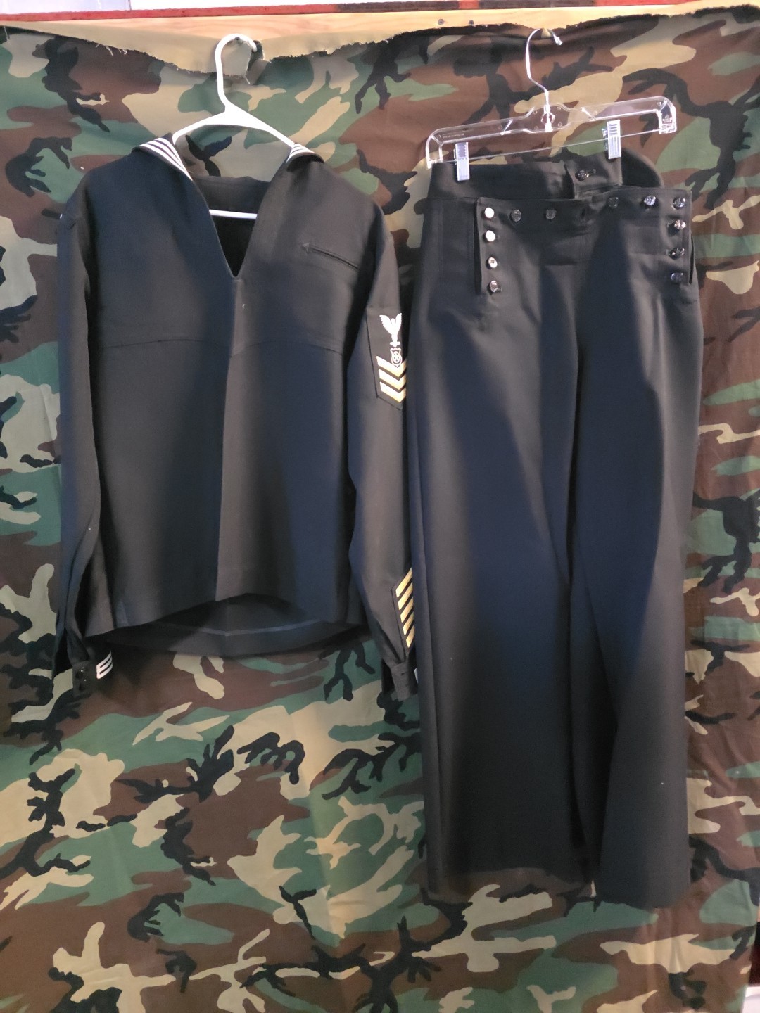 USN NAVY CRACKER JACKS TOP AND BOTTOM SET