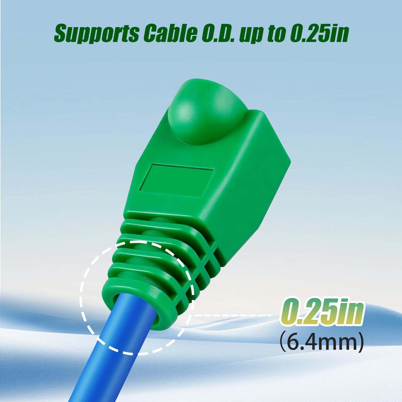 RJ45 Strain Relief Boots Green