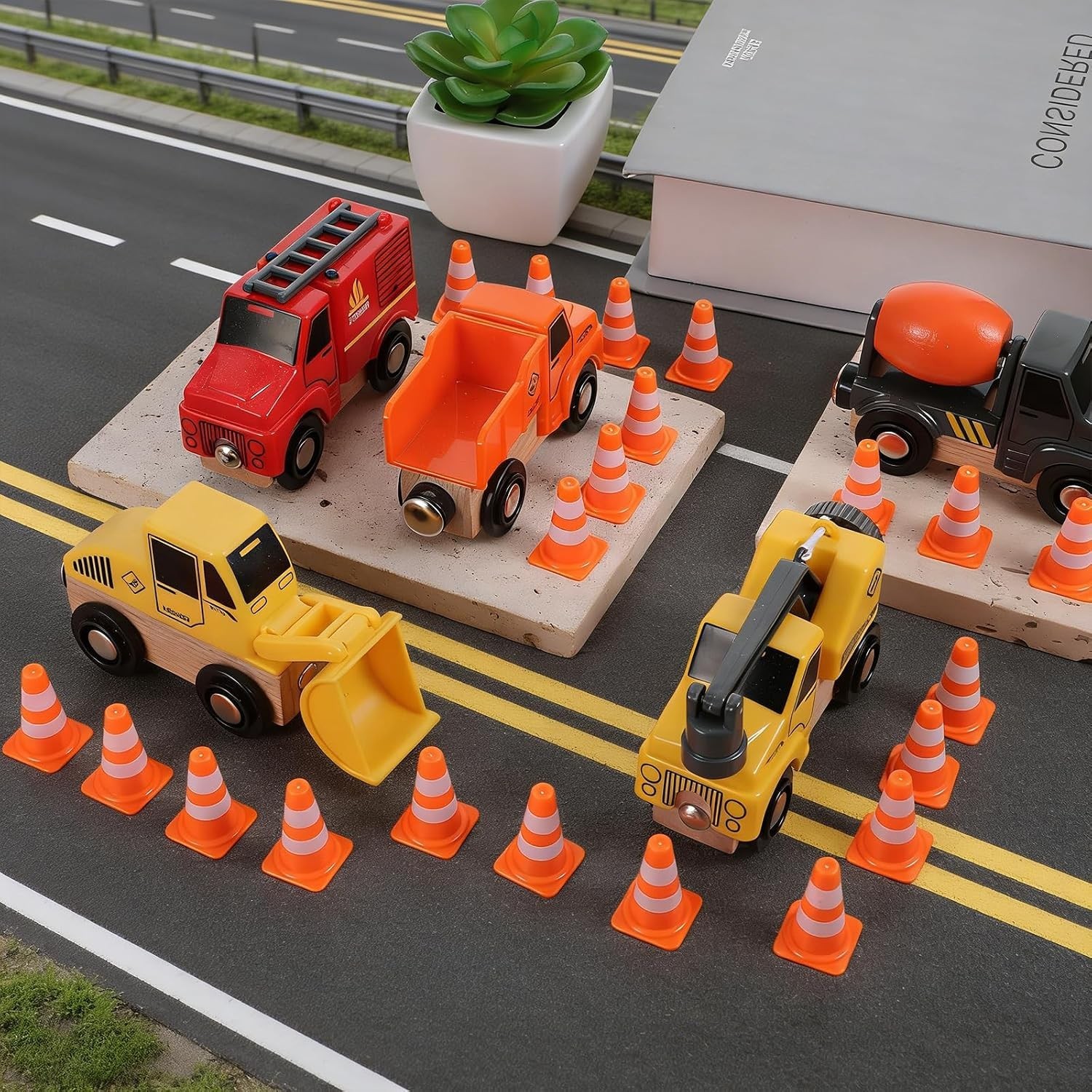 50PCS Mini Traffic Cones, Orange Small Cone, Mini Construction Cones, Plastic...