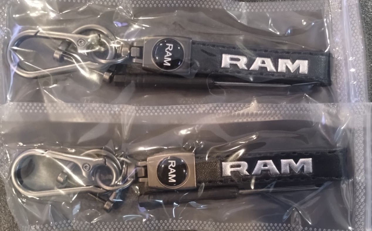 2 Genuine Leather Car Keychain for Dodge RAM 1500 2500 3500 Key Chain