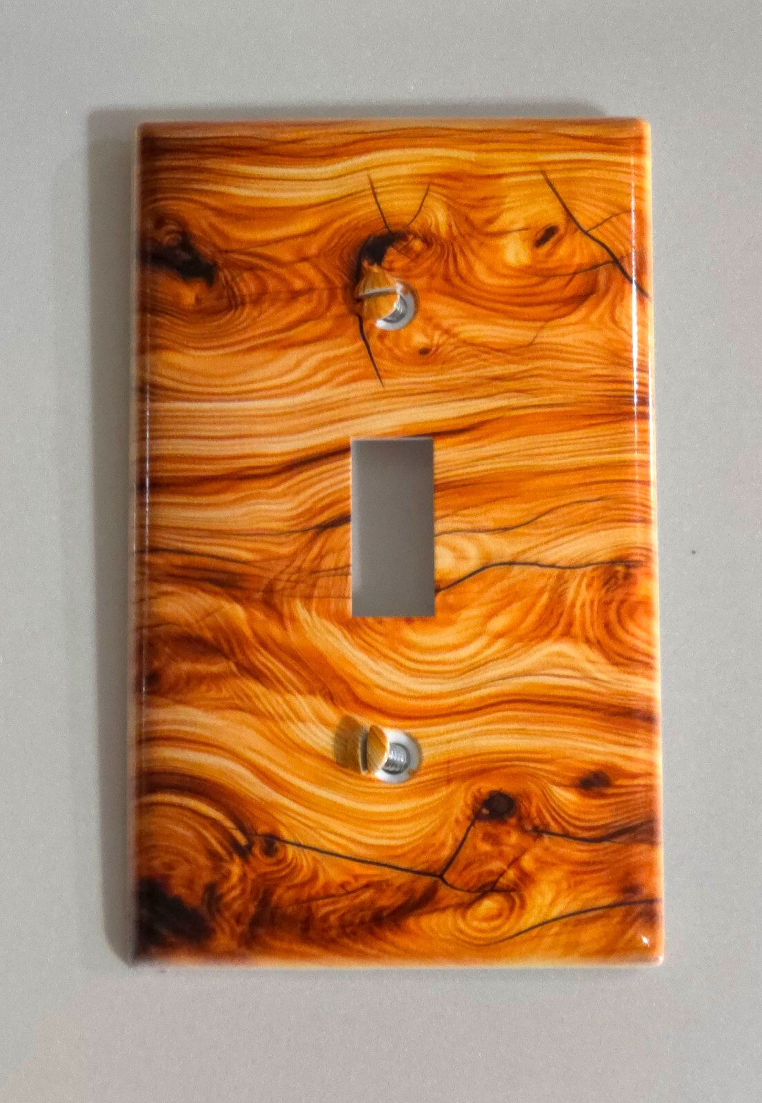 Electrical Wall Plate UL Covers Wood Grain UV Printed Covers & Screws WP004
