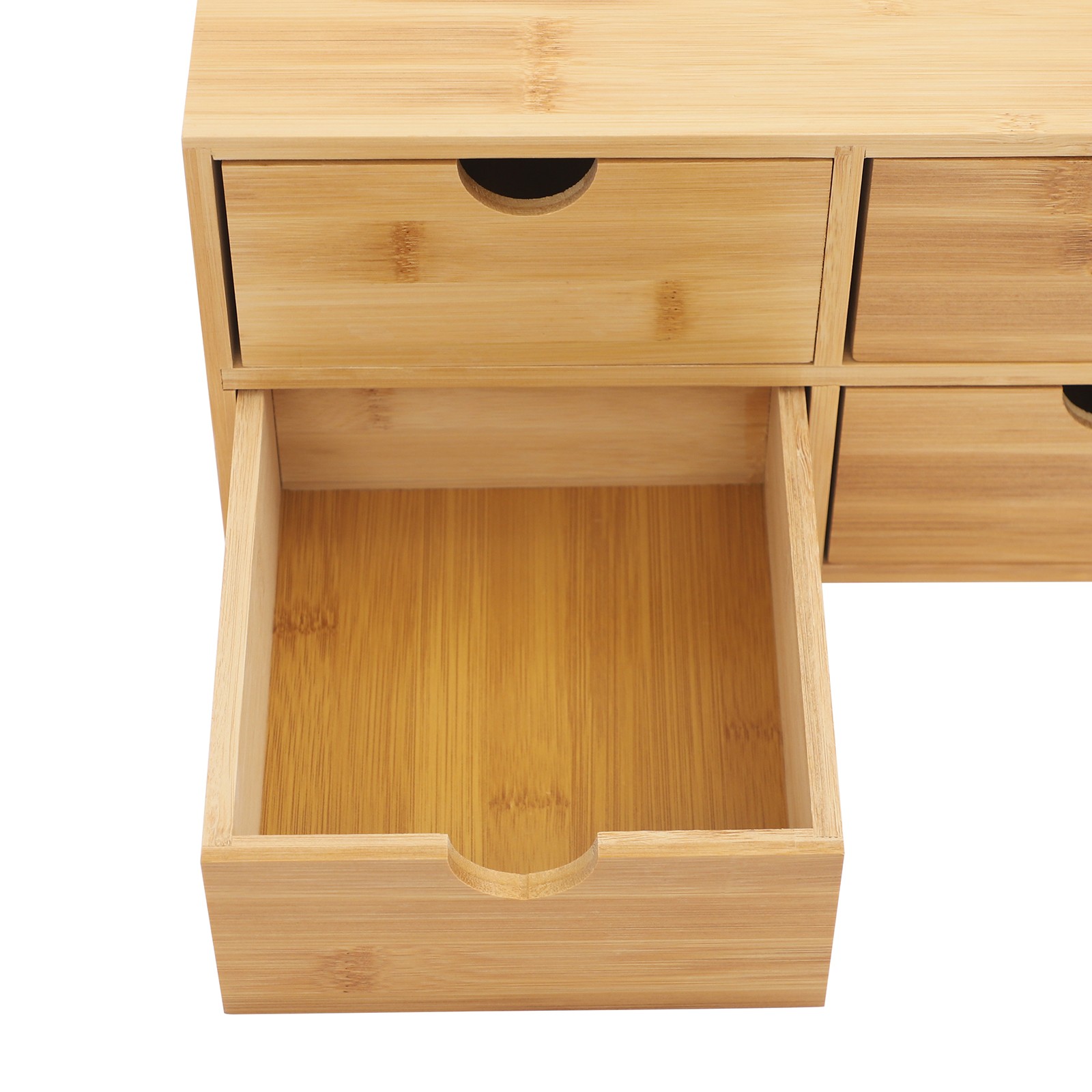 33*19*16 cm 4-drawer Desk Organizer Bamboo Organizer Tabletop Storage Organizer