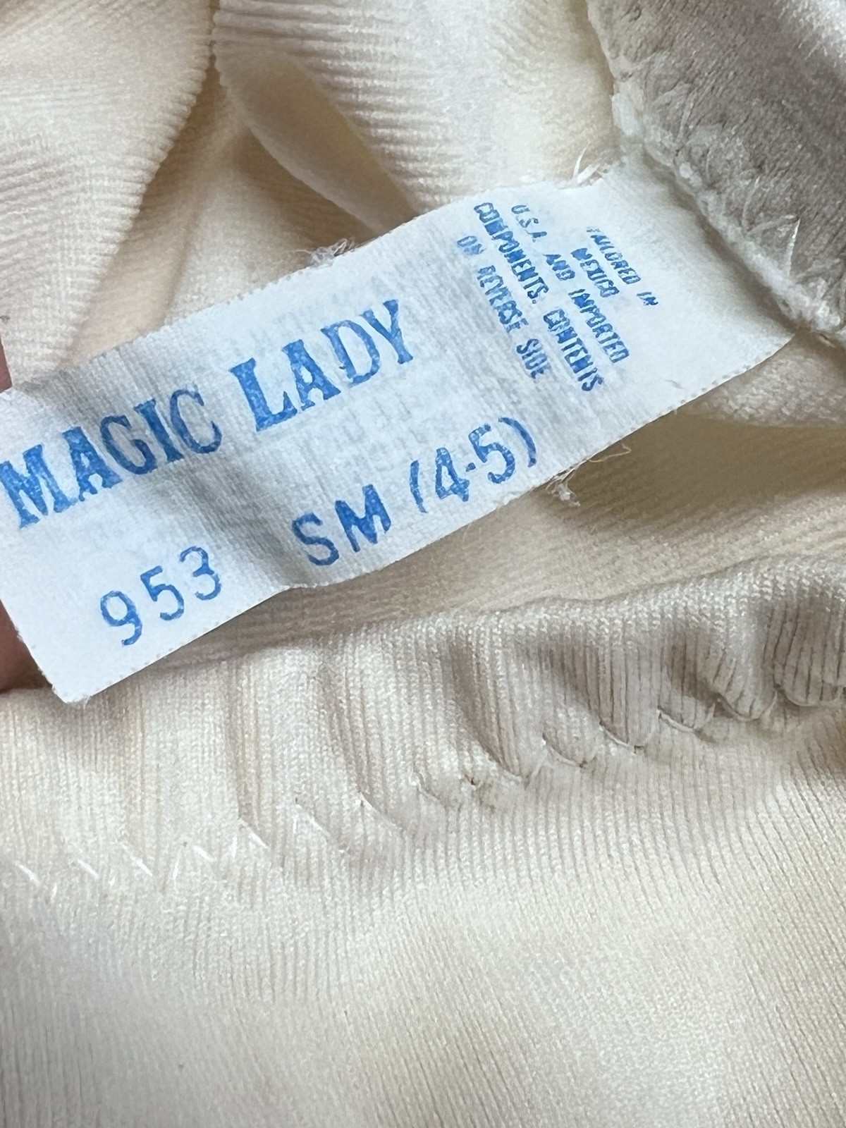 Vintage Tummy Control Slimming Full Coverage Panties Magic Lady White Size S #P
