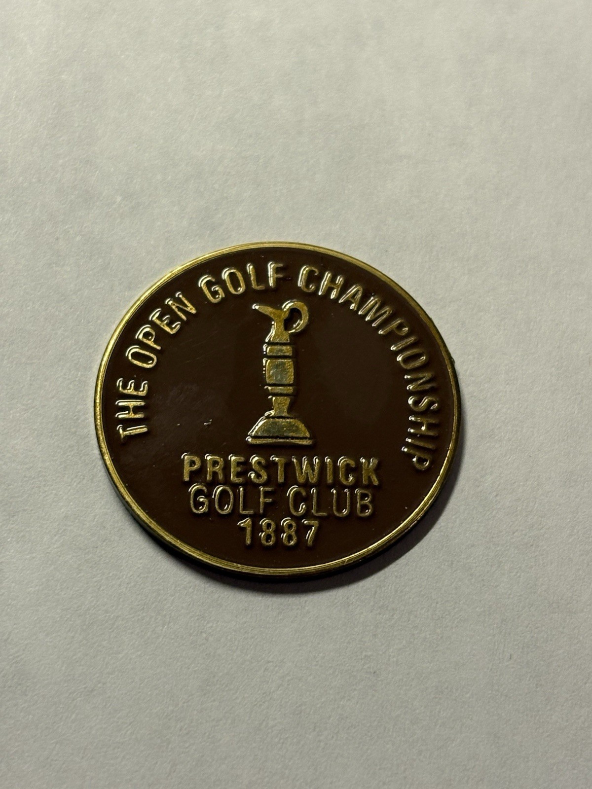 Rare 1887 Open Championship 1" Coin Style Golf Marker - Prestwick Golf Club