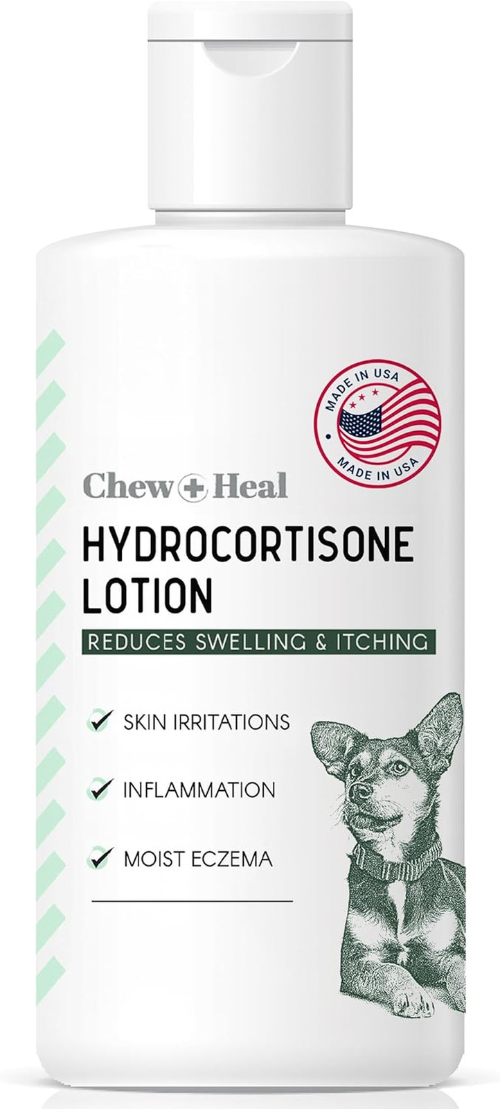 Chew + Heal Labs Hydrocortisone Lotion for Dogs - 4 oz Anti Itch Cream for Irrit