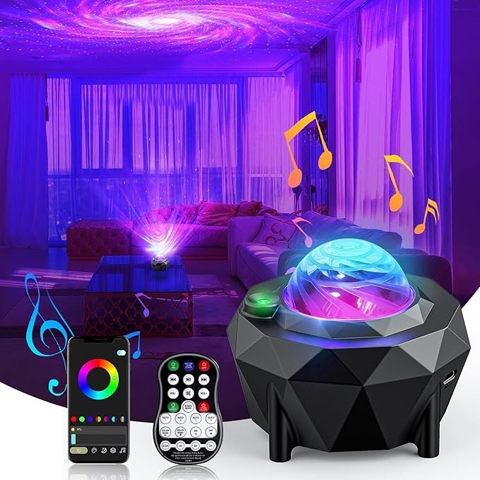 Star Projector, ZonQoonz Galaxy Projector with APP Remote Control,Music Speaker