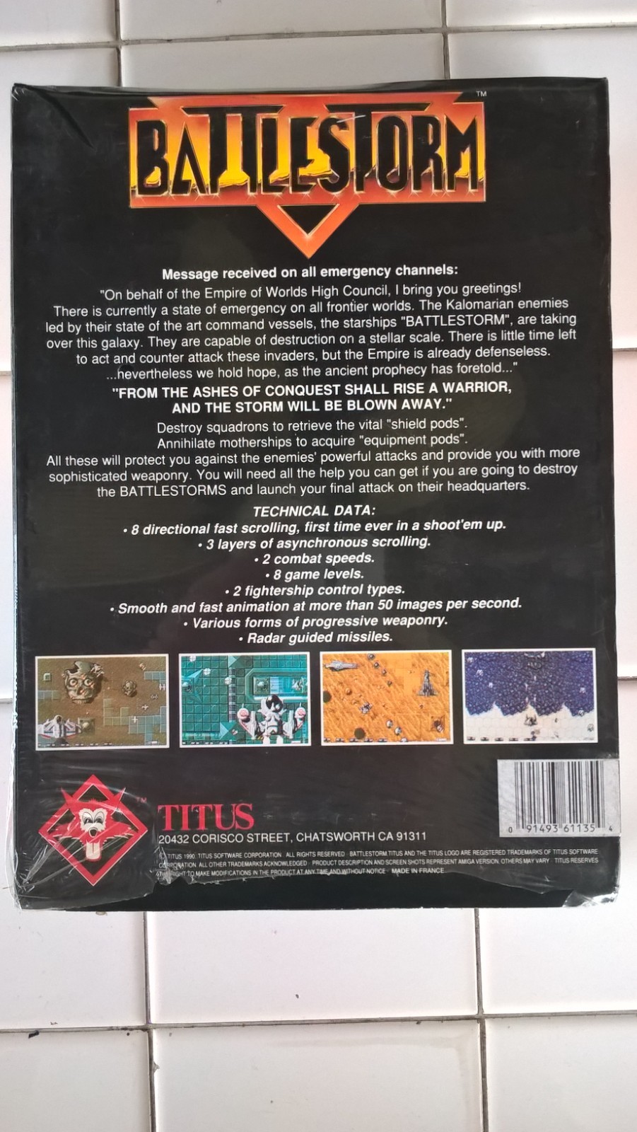 BattleStorm For Commodore Amiga, NEW FACTORY SEALED, Titus