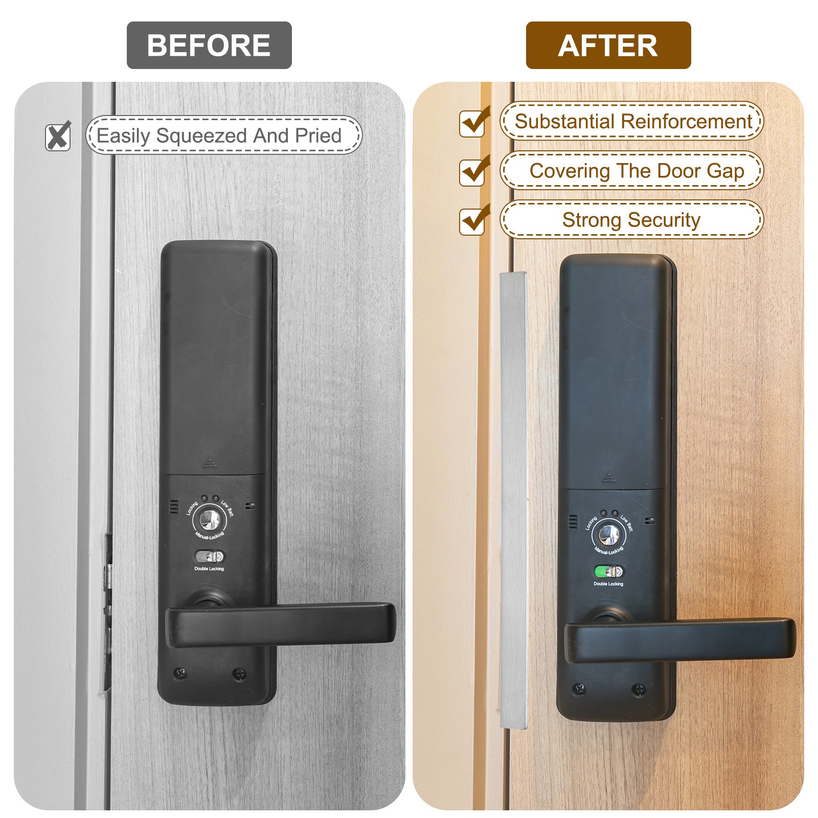 Security Shield for Door Lock, 7" Door Lock Protection, Silver