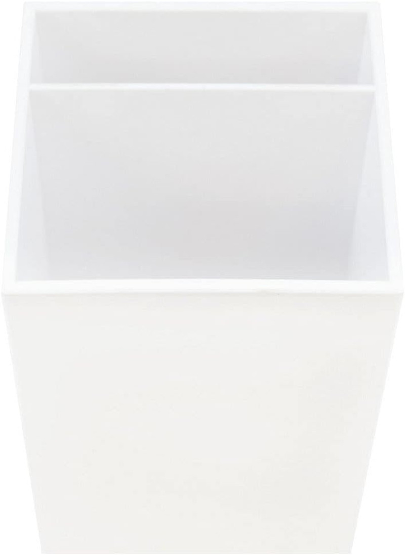 Plastic Pen Holder - White - Desktop Pencil Cup - Sold Individually