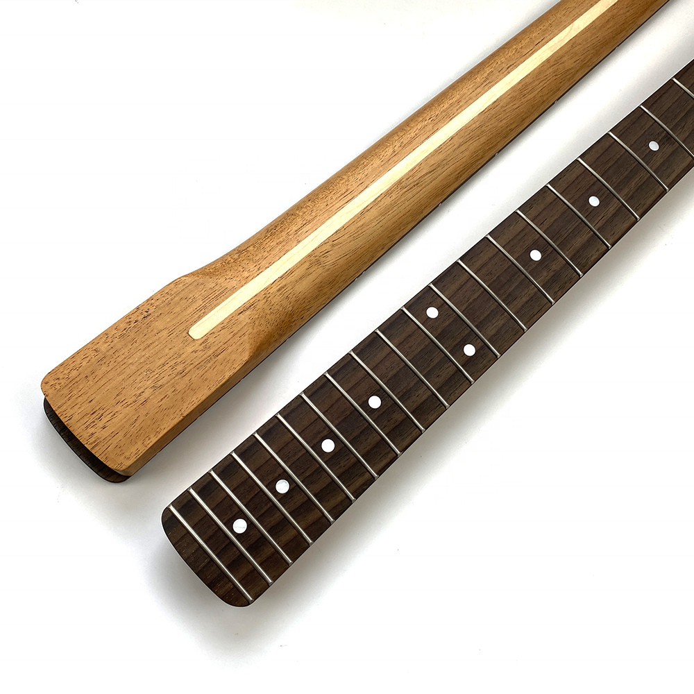 Roasted Mahogany Strat Neck Rosewood Slab Stainless Steel Rolled Frets Bone Nut