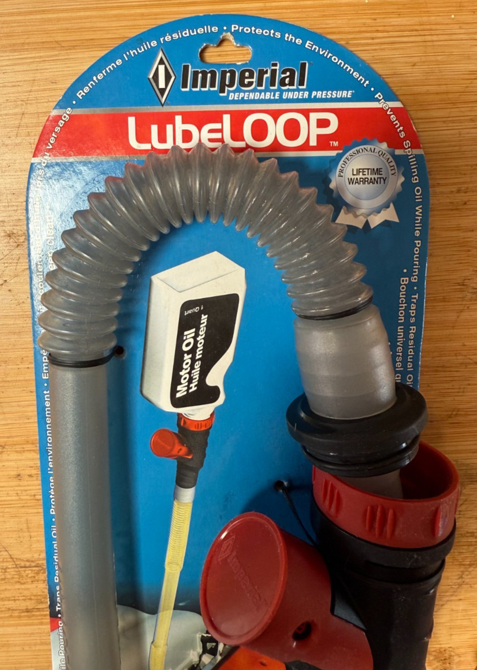 Imperial Lubeloop Universal Oil Bottle Adapter Screw On Filler Tube No Spill New
