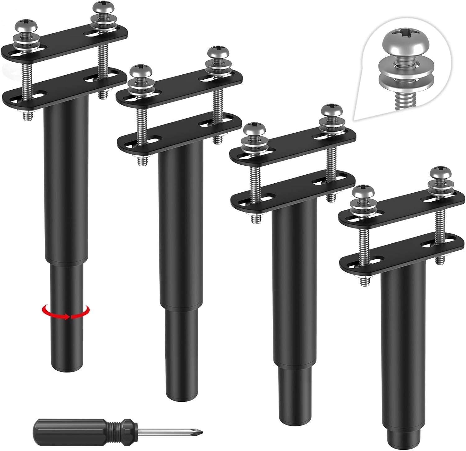 4 Pcs Adjustable Metal Bed Frame Support Leg Bed Support Legs 7.08" - 13&#
