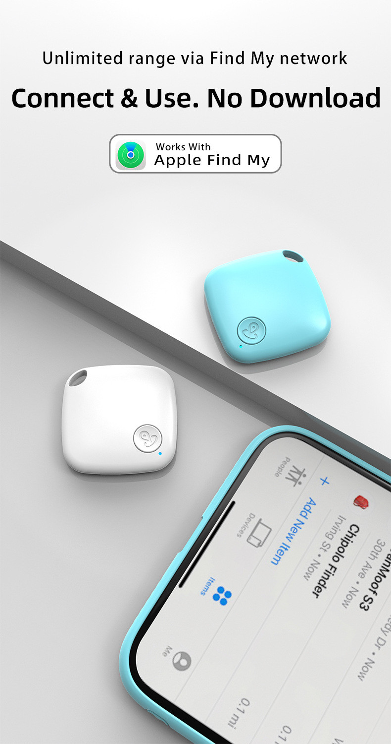 Smart Tracker Tags Pair with Find My (iOS Only) for Keys Kids Dogs Luggage