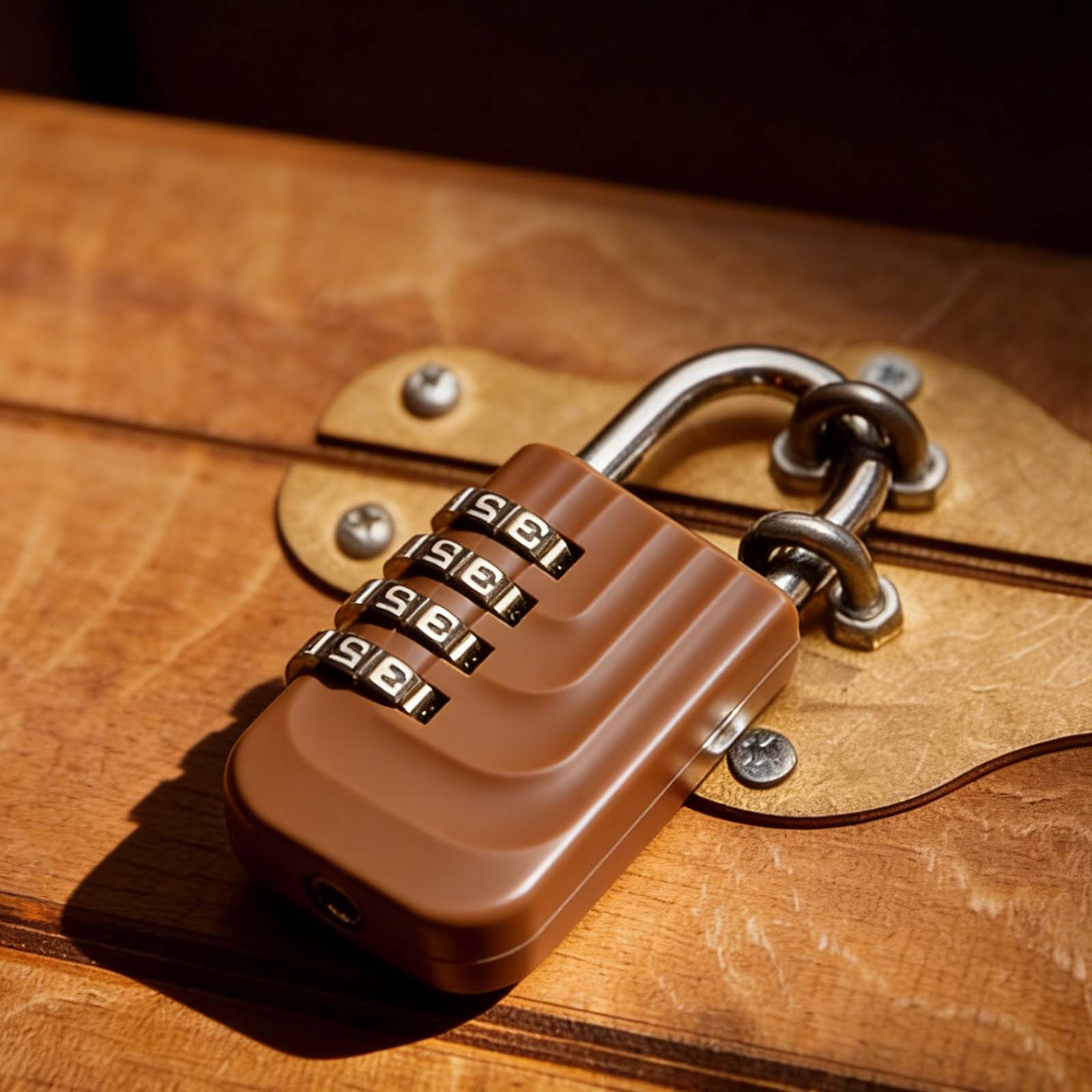 Resettable 4 Digit Combination Lock Code Padlock, Brown (73 x 28mm)