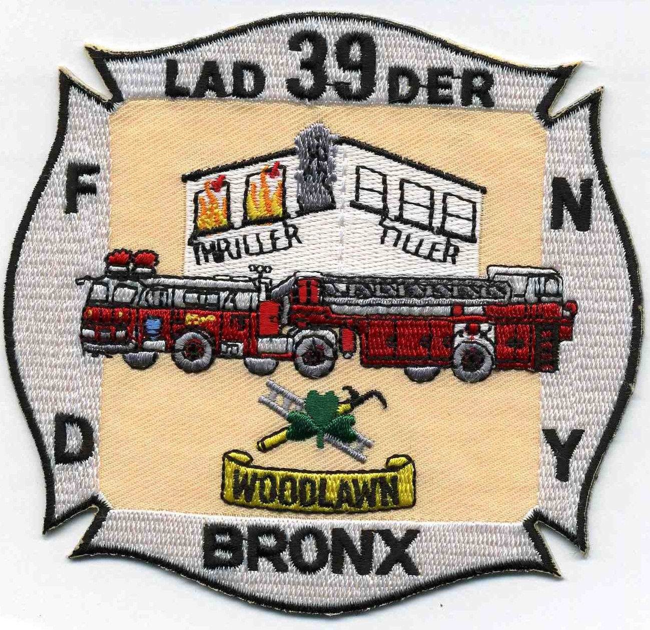 New York City - FDNY  Ladder - 39 "WOODLAWN", NY (4.25" x 4" size) fire patch