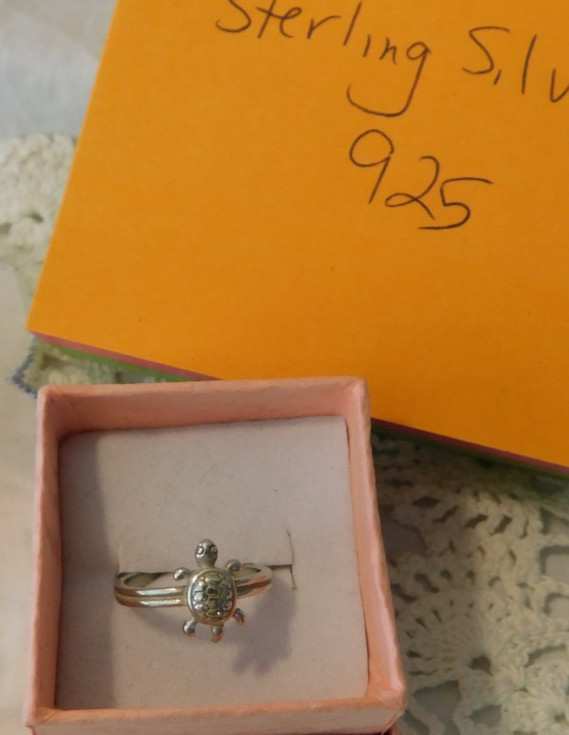 Sterling Silver Turtle Toe Ring 925 Size 3