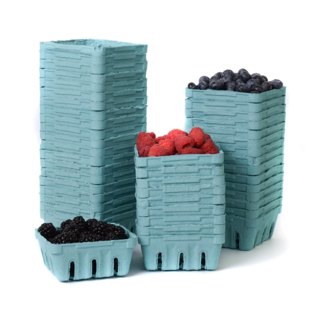 45 Half Pint Berry Basket Pulp Fiber Vented Produce Container Bulk Mini Baskets