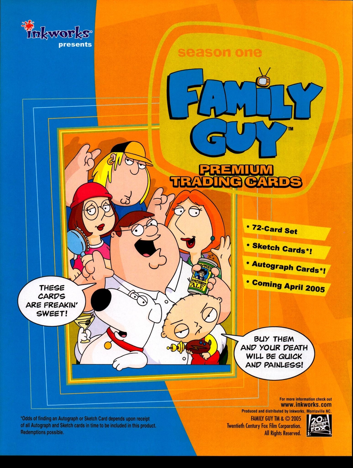 Family Guy Season 1 Trading Card Dealer Sell Sheet Sale Ad Inkworks 2005
