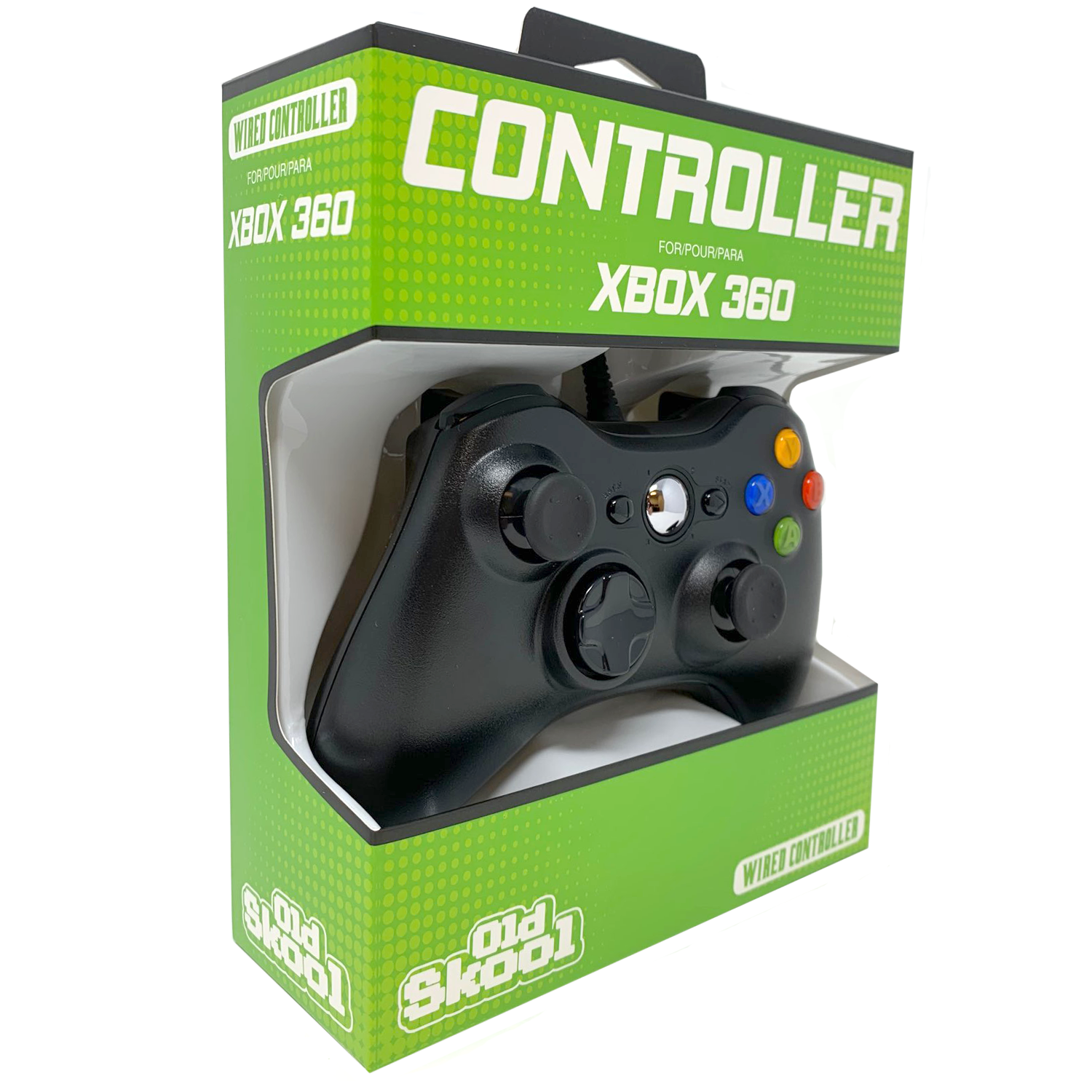 Old Skool Wired XBOX 360 & PC Dual Analog Rumble Controller - Black