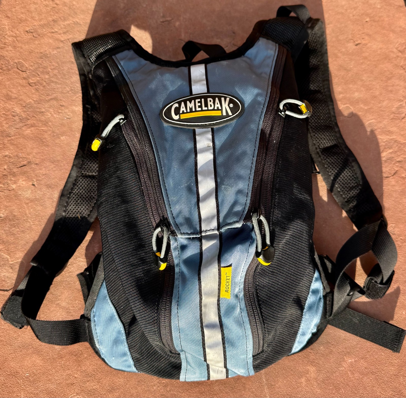 Vintage Camelback Rocket Hydration Pack Hike Run Bike Blue Black 2 L NO BLADDER